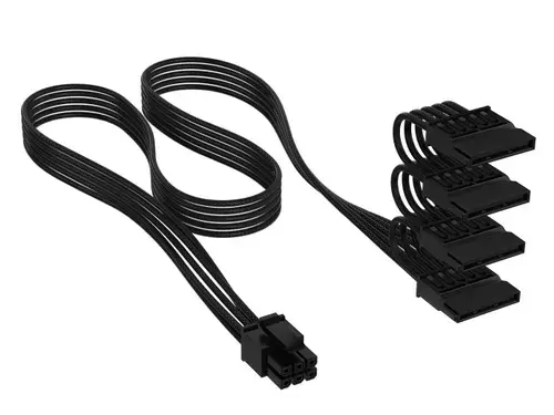 Cablu sursa Corsair CP-8920393, SATA POWER, 750mm, Type 4, Sleeved (Negru)