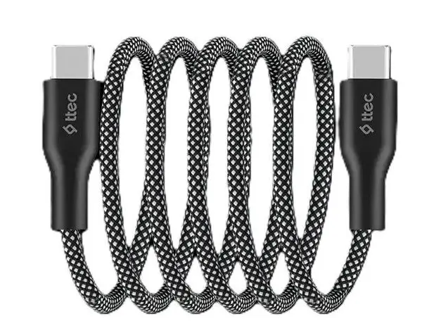Cablu ttec - AlumiCable Stick, Type-C/Type-C, 60W, gri