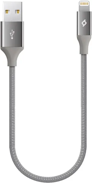 Cablu ttec - AlumiCable, USB-A/Lighting, 0.3 m, gri