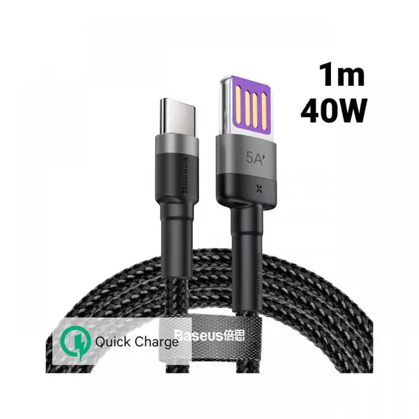 Cablu Type-C Baseus Cafule HW Quick Charging Gray & Black
