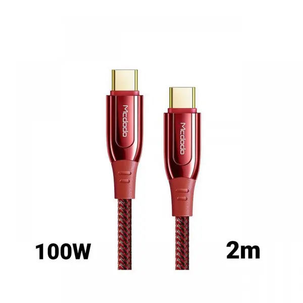 Cablu Type-C la Type-C Mcdodo Super Charge Red (2m, 100W)