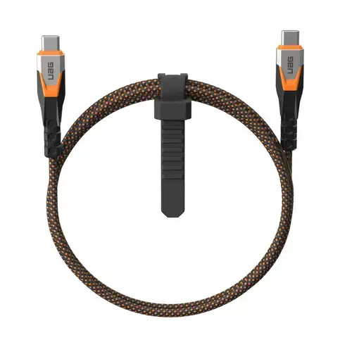 Cablu UAG SRGE 3.2 Type-C la Type-C, PD 240W, 0.75 m (Negru/Portocaliu)
