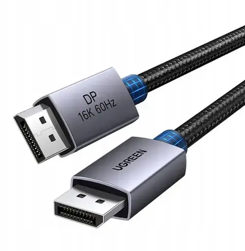 Cablu Ugreen DP131 DisplayPort la DisplayPort, 16K 60Hz, DP2.1, 80 Gbps, 2m (Gri)