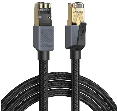 Cablu UGREEN Ethernet RJ45 la RJ45, Cat8 F/FTP, 40 Gbps, 2000 Mhz, 2m, Negru