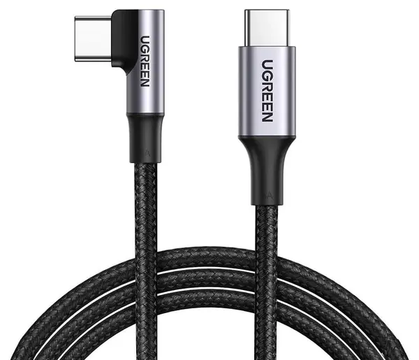 Cablu Ugreen - US334, USB-C, unghiular, 1 m, negru