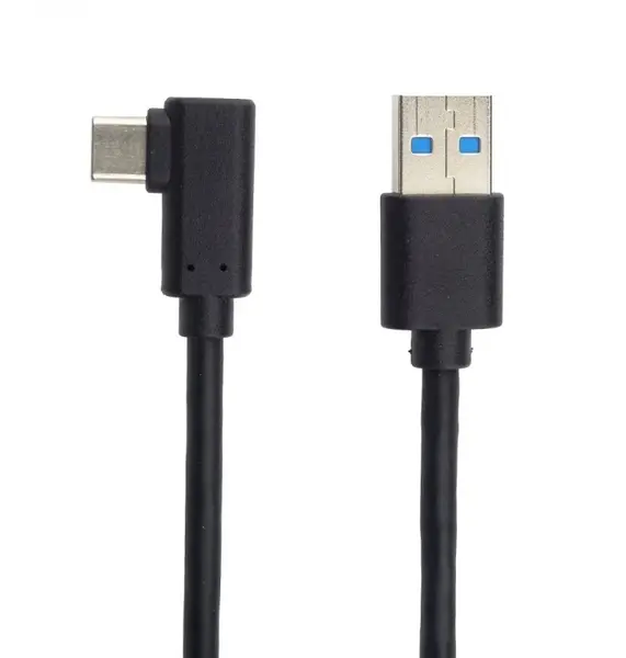 Cablu USB 3.0-C unghi 90 grade la USB-A 3m T-T Negru, KU31CZ3BK