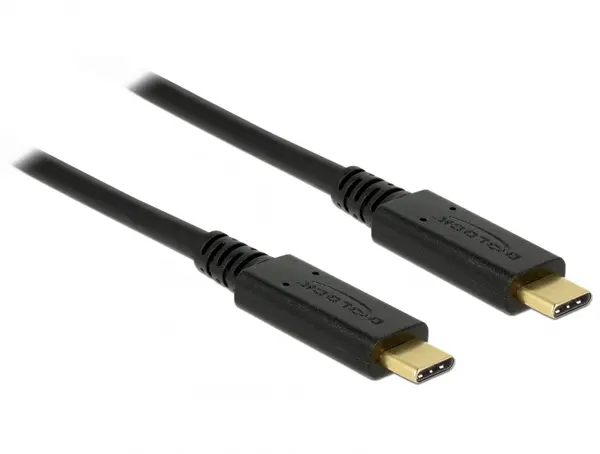Cablu USB 3.1 Gen 1 (5 Gbps) Tip C la tip C T-T 2m 3A E-Marker, Delock 83668