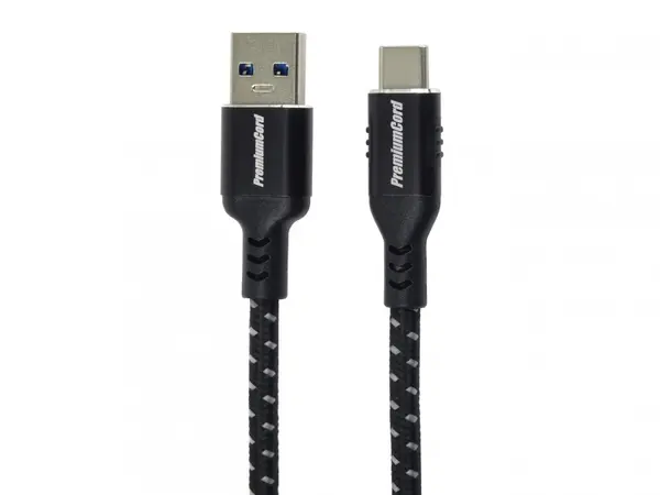 Cablu USB 3.2-A la USB type C T-T 1m brodat Negru, ku31cx1