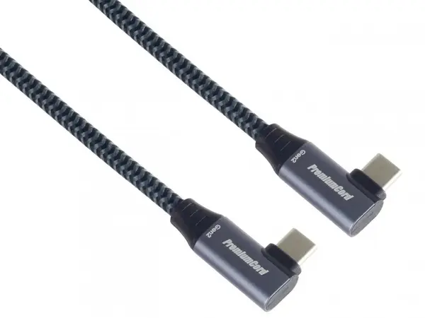 Cablu USB 3.2 Gen2x2 type C 100W unghi/unghi brodat 0.5m, ku31cj05