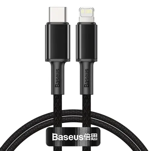 Cablu USB-C/Lightning, Baseus, Incarcare rapida, 20 W, 1 m, Negru