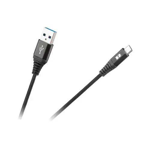 Cablu USB - micro USB, Rebel, 50 cm, Negru