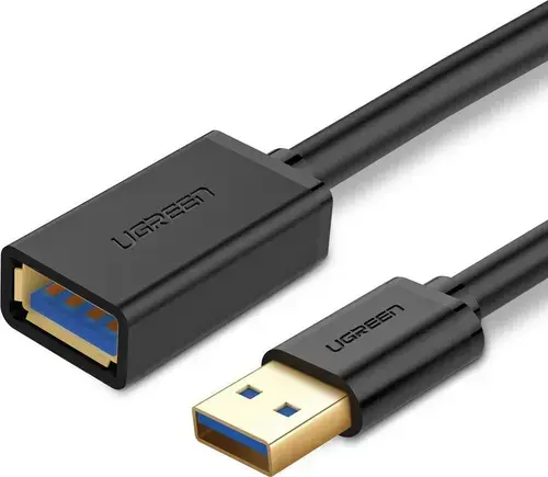 Cablu USB prelungitor Ugreen 30127, USB-A Male la USB-A Female, 3m (Negru)