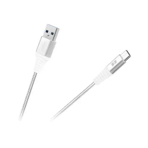 Cablu USB - USB tip C, Rebel, 100 cm, Alb