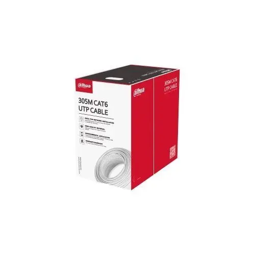 Cablu UTP Cat.6 cu conductor cupru pur 99.97%, PVC ignifug, rola 305 m, Dahua PFM920I-6UN-C