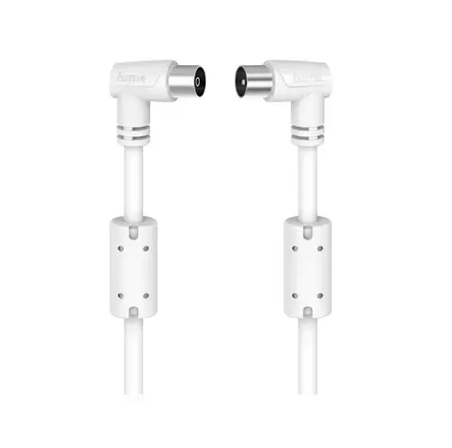 Cablu video Coaxial HAMA 205057, 3m, 90dB, 90grade (Alb)
