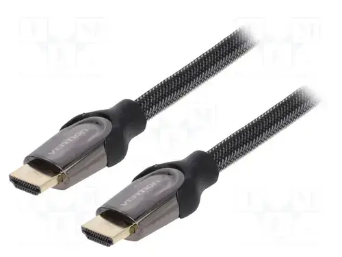 Cablu video Vention VAA-B05-B100, HDMI tata la HDMI tata, 1m, 4K la 60Hz, Conectori auriti, Cupru si cupru placat cu argint, Invelis PVC si nylon impretit (Negru)