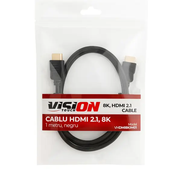 Cablu Vision Touch, HDMI, 8K, 2.1, 1M, negru, VHDMI8K1M01