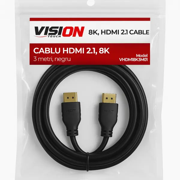 Cablu Vision Touch, HDMI, 8K, 2.1, 3M, negru, VHDMI8K3M01
