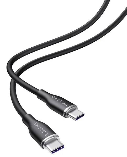 Cablu Voltme - Moss CTC 3A, USB-C/USB-C, 1 m, negru