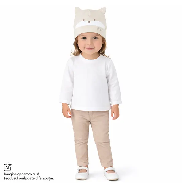 Caciulita bebelusi Chicco din jerse, Bej, 01604-70MFCI