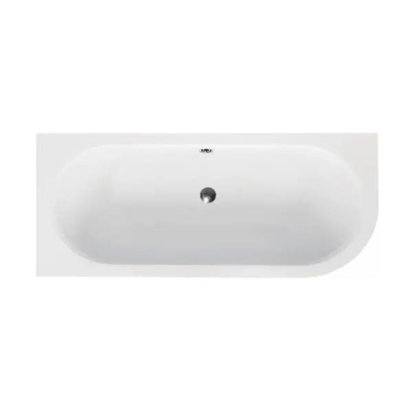 Cada baie asimetrica alba, acril, 170 x 75 cm, orientare stanga, Besco Avita