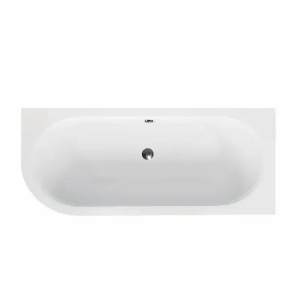 Cada baie asimetrica alba, acril, 180 x 80 cm, orientare dreapta, Besco Avita