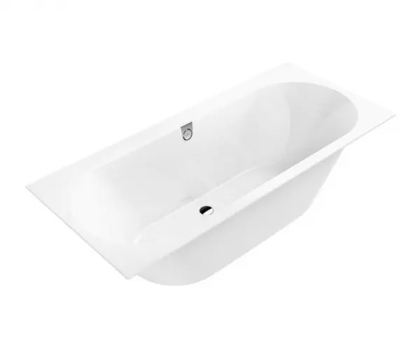 Cada baie dreptunghiulara incastrata, alba, compozit-quaryl, cu sifon si preaplin, Villeroy Boch Oberon 2.0