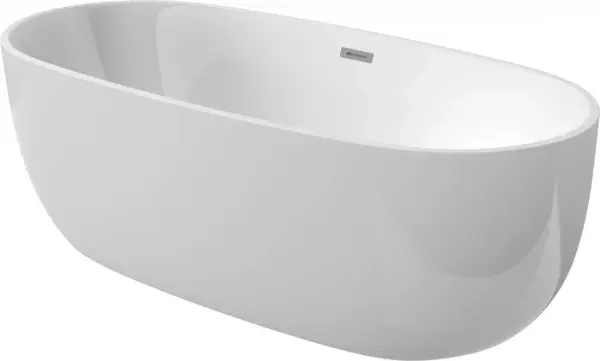 Cada baie freestanding, alba, 160x75 cm, ovala, Deante Alpinia