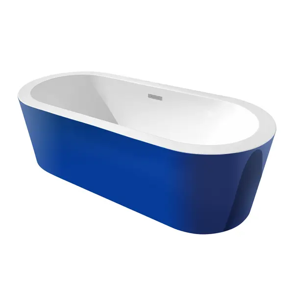 Cada baie freestanding Bella WB-814 acril 170 x 80 x 58 cm albastru