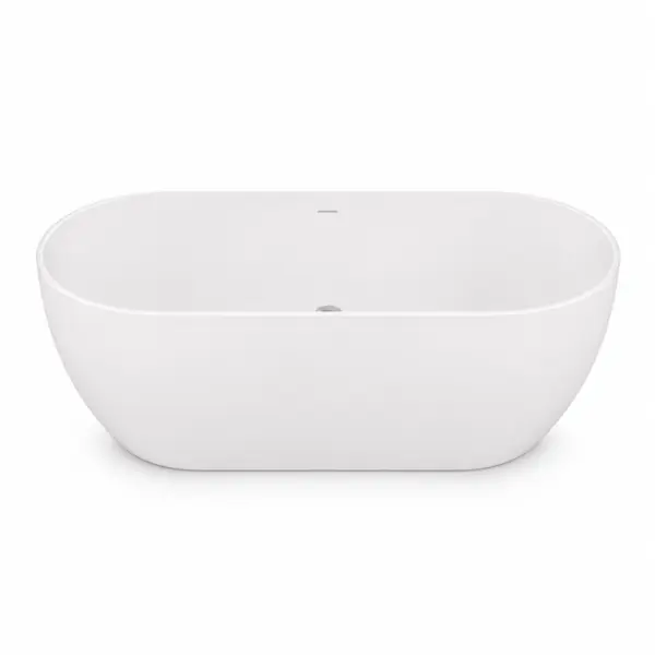 Cada baie freestanding cu preaplin 170x80 cm, din compozit, alb lucios, Fluminia Vezuv