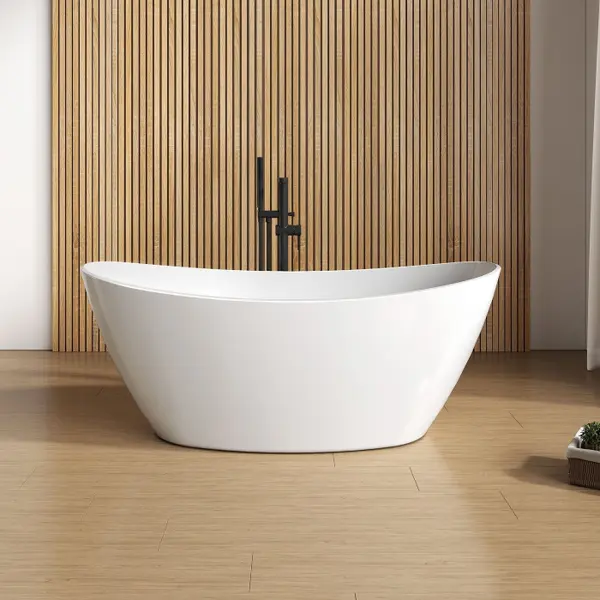 Cada baie freestanding ovala, compozit, 158 x 77 cm, Foglia Bella