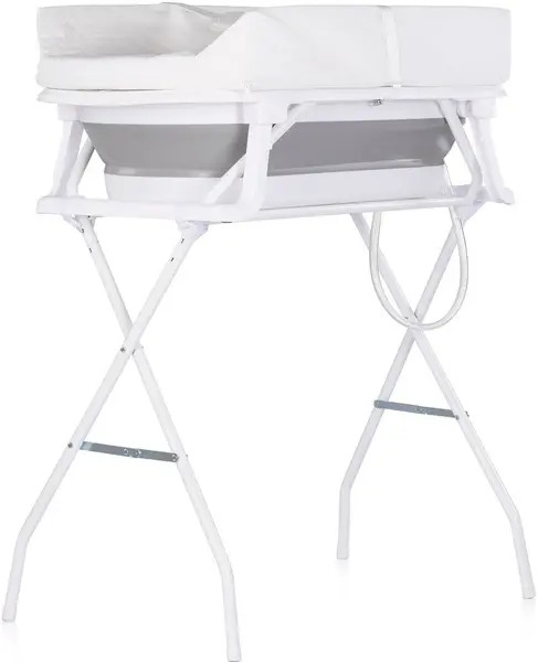Cadă cu suport și saltea Chipolino - Sonata, 98 cm, gri
