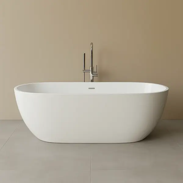 Cada freestanding compozit 180 x 81 cm, ovala, alb lucios, Foglia Shape