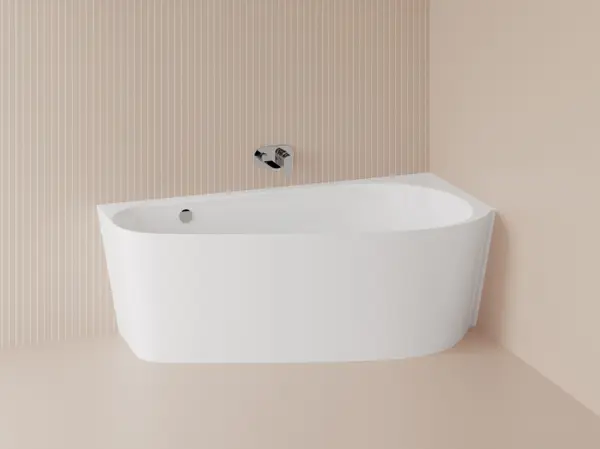 Cada freestanding dreptunghiulara, compozit alb mat, interior lucios,165x84x58 cm, Foglia Isabella
