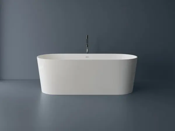 Cada freestanding ovala, compozit alb mat, interior lucios, 180.3x76.2x61 cm, Foglia Anastasia