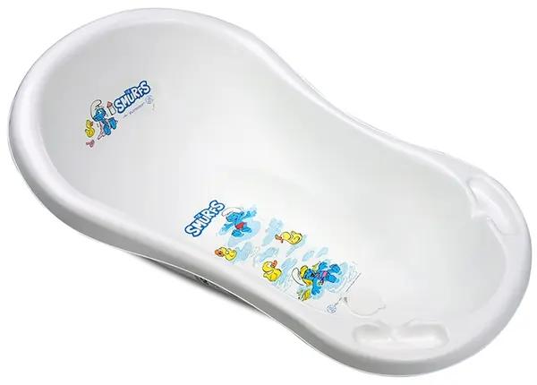 Cadă pentru bebeluși cu scurgere Lorelli - The Smurfs, 84 cm, alb