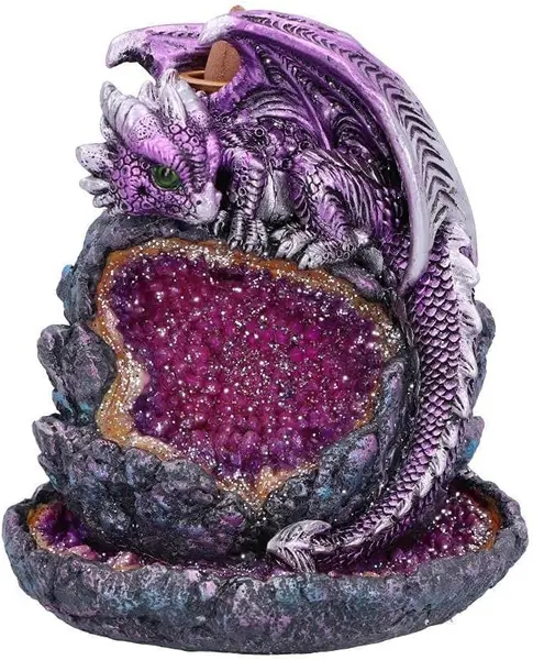 Cădelniţă Nemesis Now Fantasy: Dragons - Crystalline Protector (Purple Dragon), 15 cm