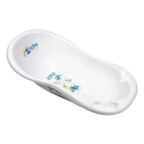 Cadita de baie cu scurgere Lorelli The Smurfs 100 cm White