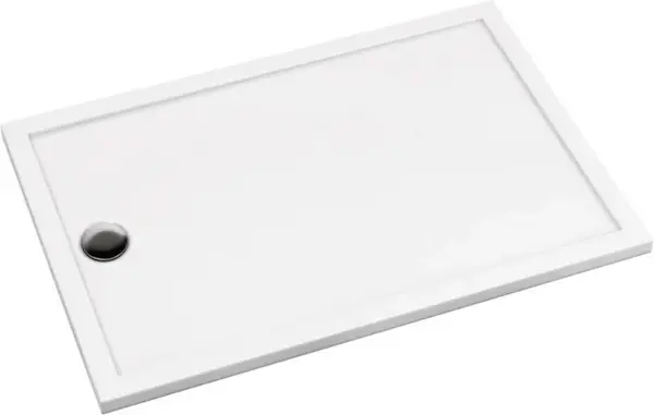 Cadita de dus dreptunghiulara, din acril, alba, 110x90x4.5 cm, Deante Prizma