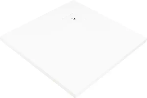 Cadita de dus patrata, acril, slim, alb, 80x80x4 cm, Deante Silia