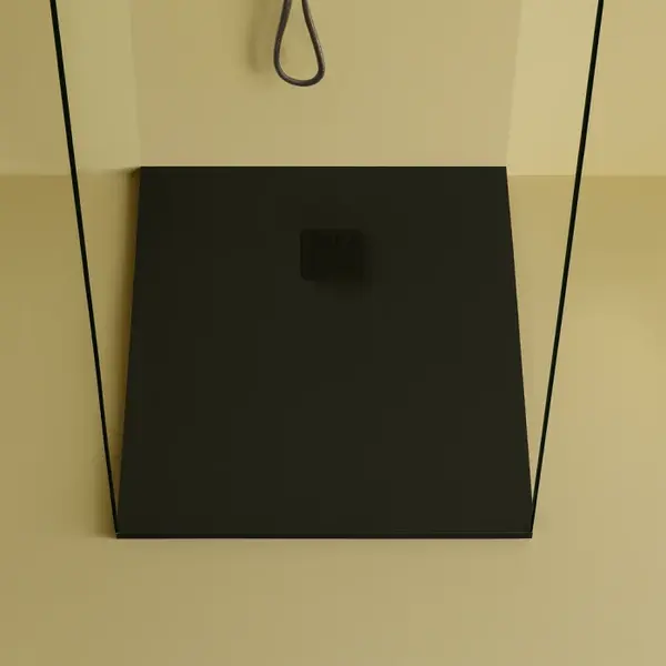 Cadita de dus patrata, din compozit, neagra, 80x80 cm, Foglia Square