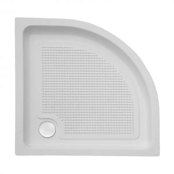 Cadita de dus semirotunda, acril, alba, 80x80x15 cm, Belform, Bella
