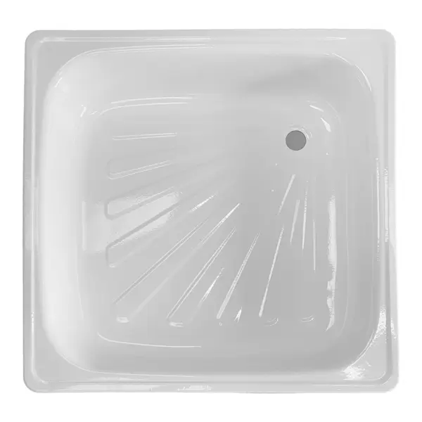 Cadita dus patrata Clara otel emailat 80 x 80 x 12.5 cm