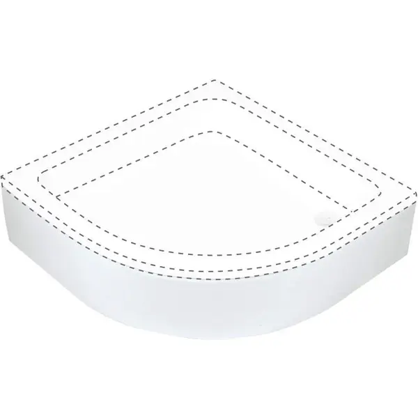Cadita dus semirotunda alba 80x80 cm Deante Plus II