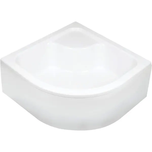 Cadita dus semirotunda inalta alba 80x80 cm Deante