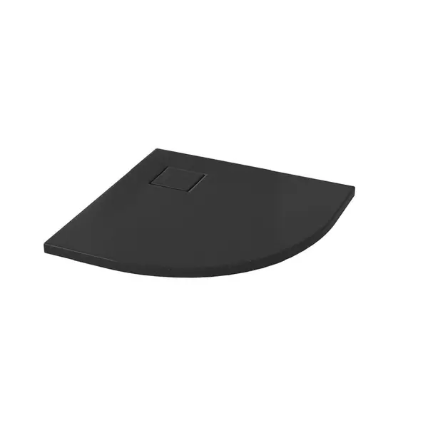 Cadita dus semirotunda neagra 80x80 cm Cersanit Tako Slim cu sifon inclus