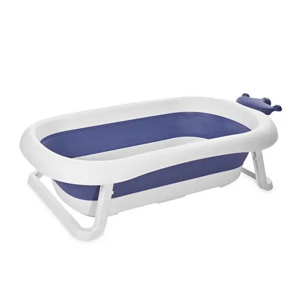 Cadita pliabila pentru bebelusi cu dop de scurgere, Lorelli Royal, 83 cm, Blue