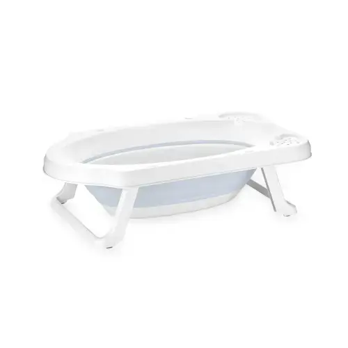 Cadita pliabila pentru bebelusi Lorelli, 82 cm, cu dop de scurgere, Nordic Blue