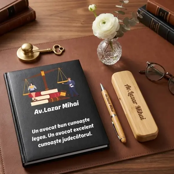 Cadou pentru Avocat - Agenda personalizata + set scris