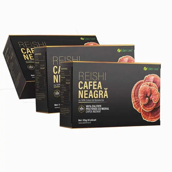Cafea Ganoderma Neagră - 90 plicuri, 3 Cutii